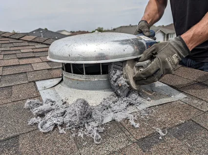 Cleaning Dryer Vent On Roof in Culver City