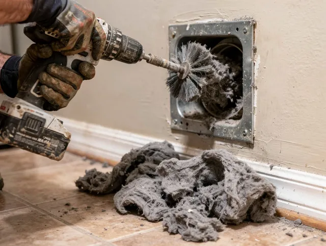Certified Culver City Dryer Vent Cleaning technician performing dryer vent cleaning in Culver City