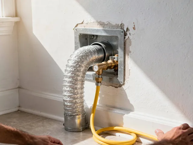 Culver City Dryer Vent Cleaning certified technician performing specialized gas dryer vent cleaning in Culver City